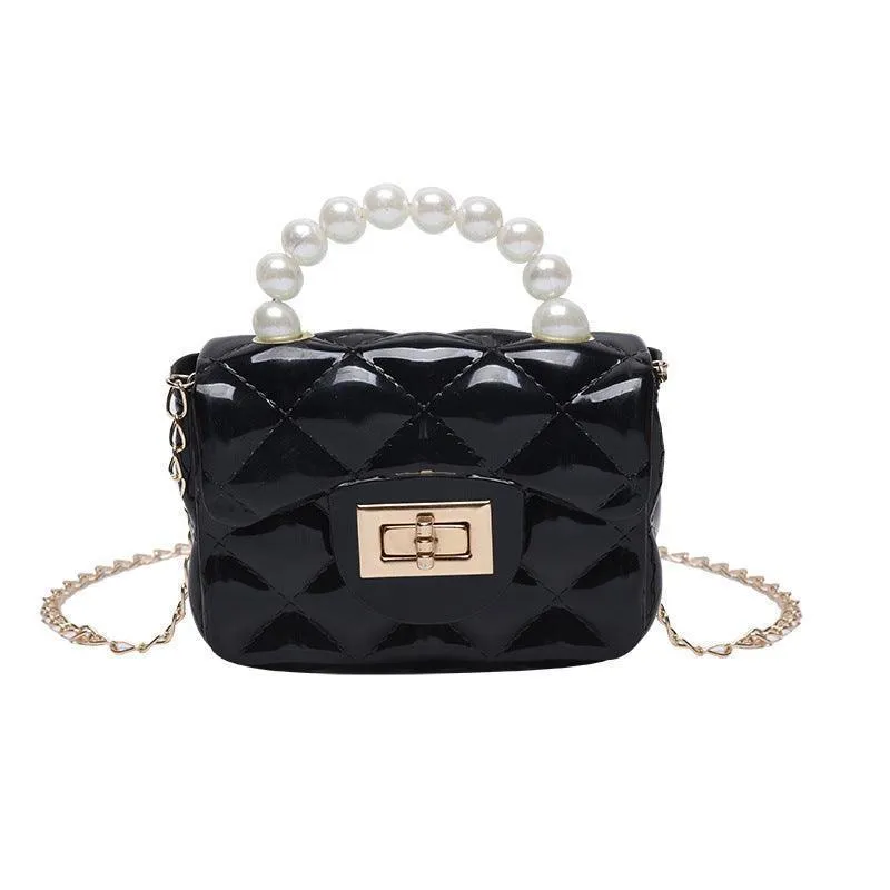 Pearl Hand Crossbody Chain Children's Bag