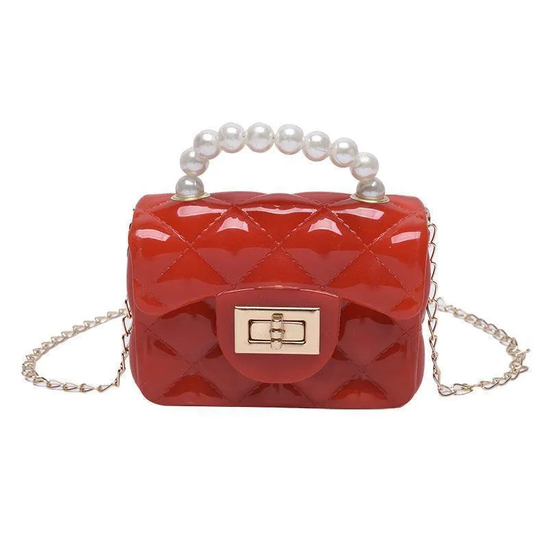 Pearl Hand Crossbody Chain Children's Bag