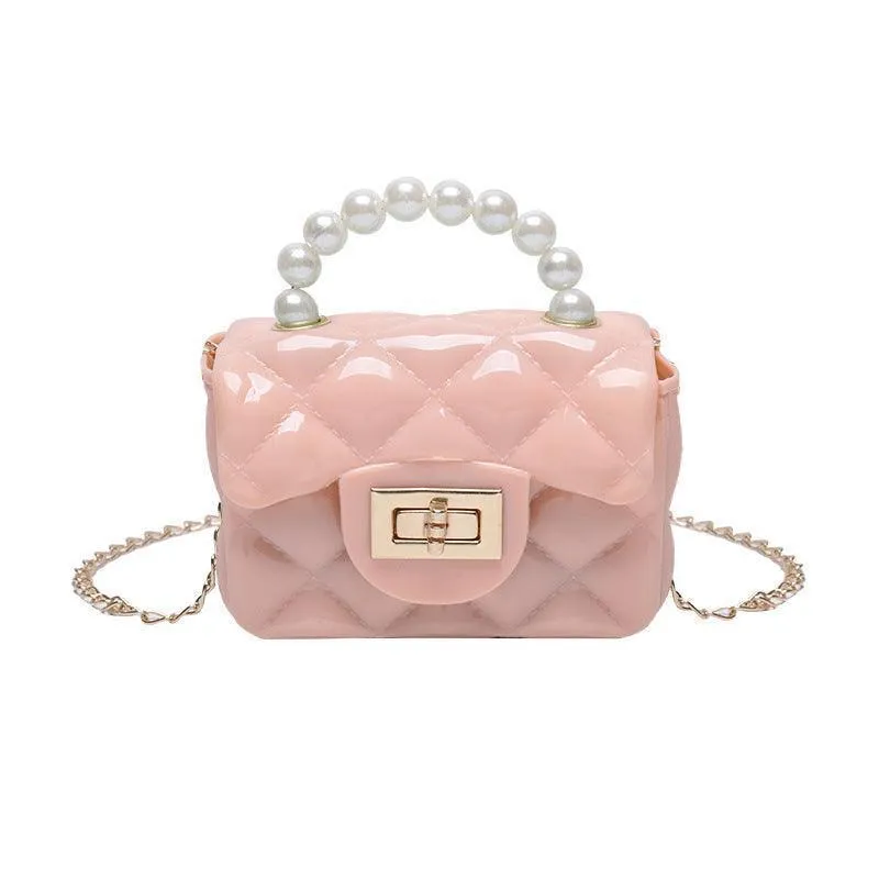 Pearl Hand Crossbody Chain Children's Bag