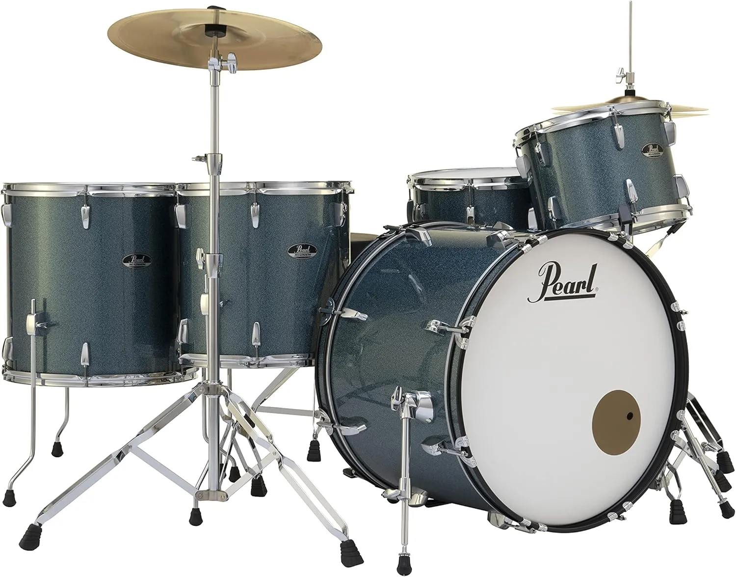 Pearl Roadshow 5 Piece Complete Rock Kit Drum Set with Hardware and Cymbals (RS525WFC/C703)