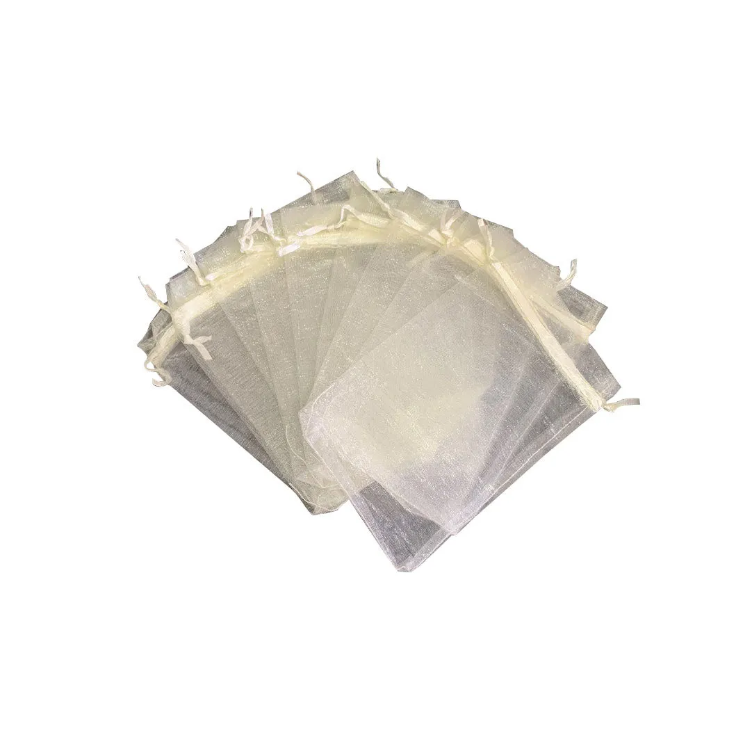 Pearl White Organza Sheer Gift Bags