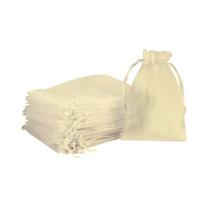 Pearl White Organza Sheer Gift Bags