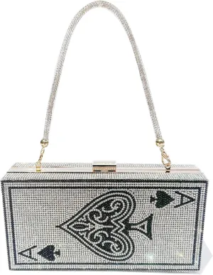 pearl&she Diamond Women Evening Handbags Purse Minaudiere Clutch Bag,Stack of Cash Dollars Crystal Clutch Purses
