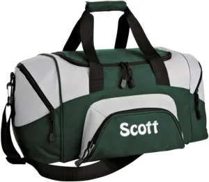 Personalized Duffel Bag, Men and Women, Custom Sport Bag with Monogrammed Name, Soccer, Basketball, Baseball, Football, Hunter/Grey