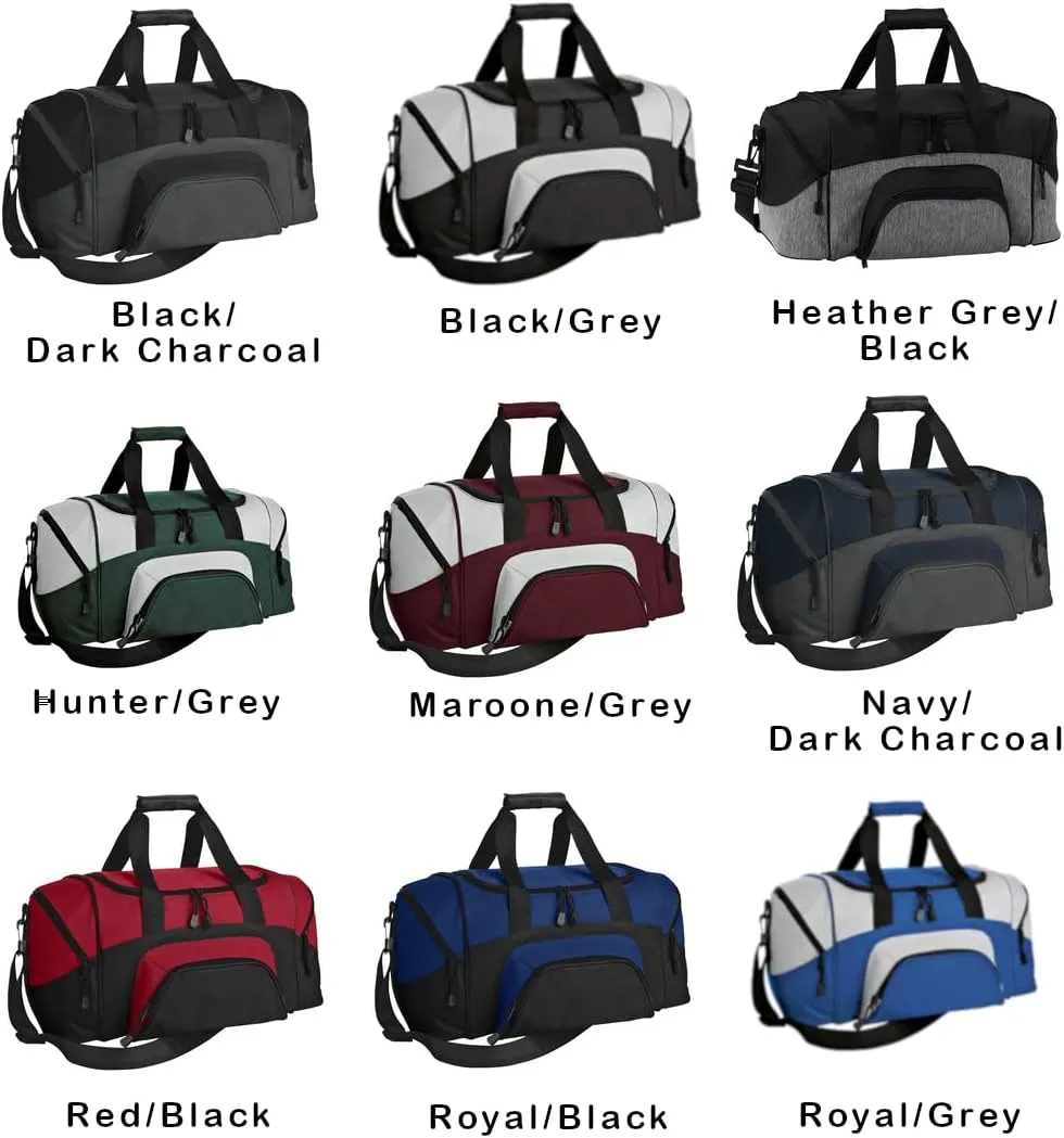 Personalized Duffel Bag, Men and Women, Custom Sport Bag with Monogrammed Name, Soccer, Basketball, Baseball, Football, Hunter/Grey