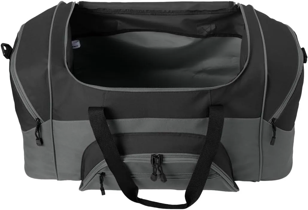 Personalized Large Duffel Bag, Football, Soccer, Basketball, Baseball Duffle Bag, Athlete Gift, Sport Bag, Embroidered Name, Black/Dark Charcoal