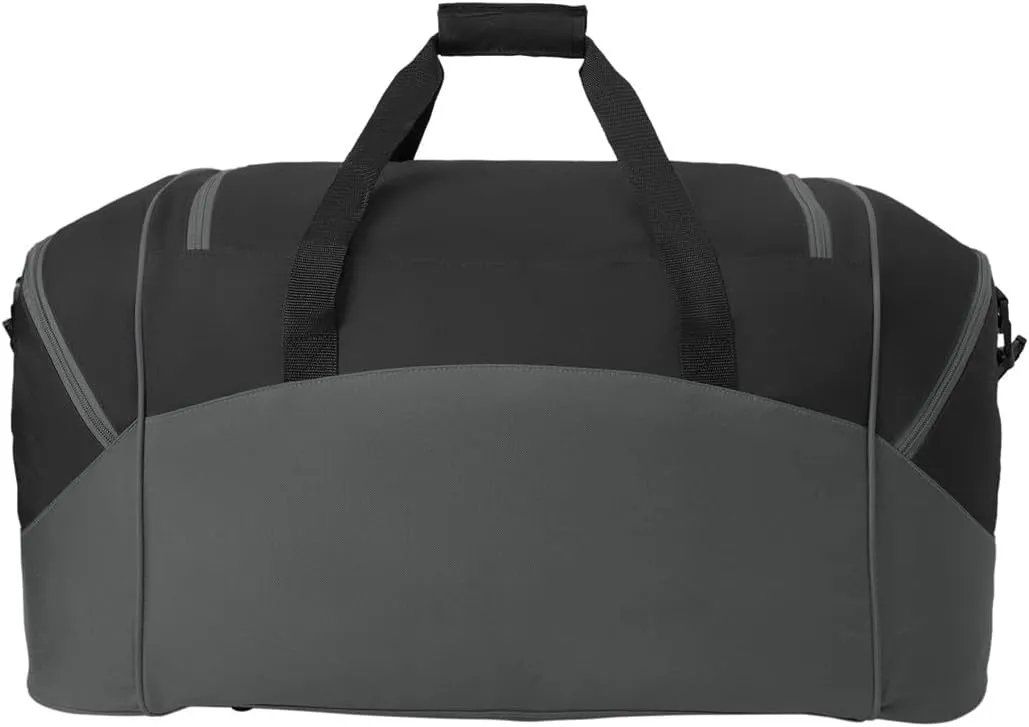Personalized Large Duffel Bag, Football, Soccer, Basketball, Baseball Duffle Bag, Athlete Gift, Sport Bag, Embroidered Name, Black/Dark Charcoal