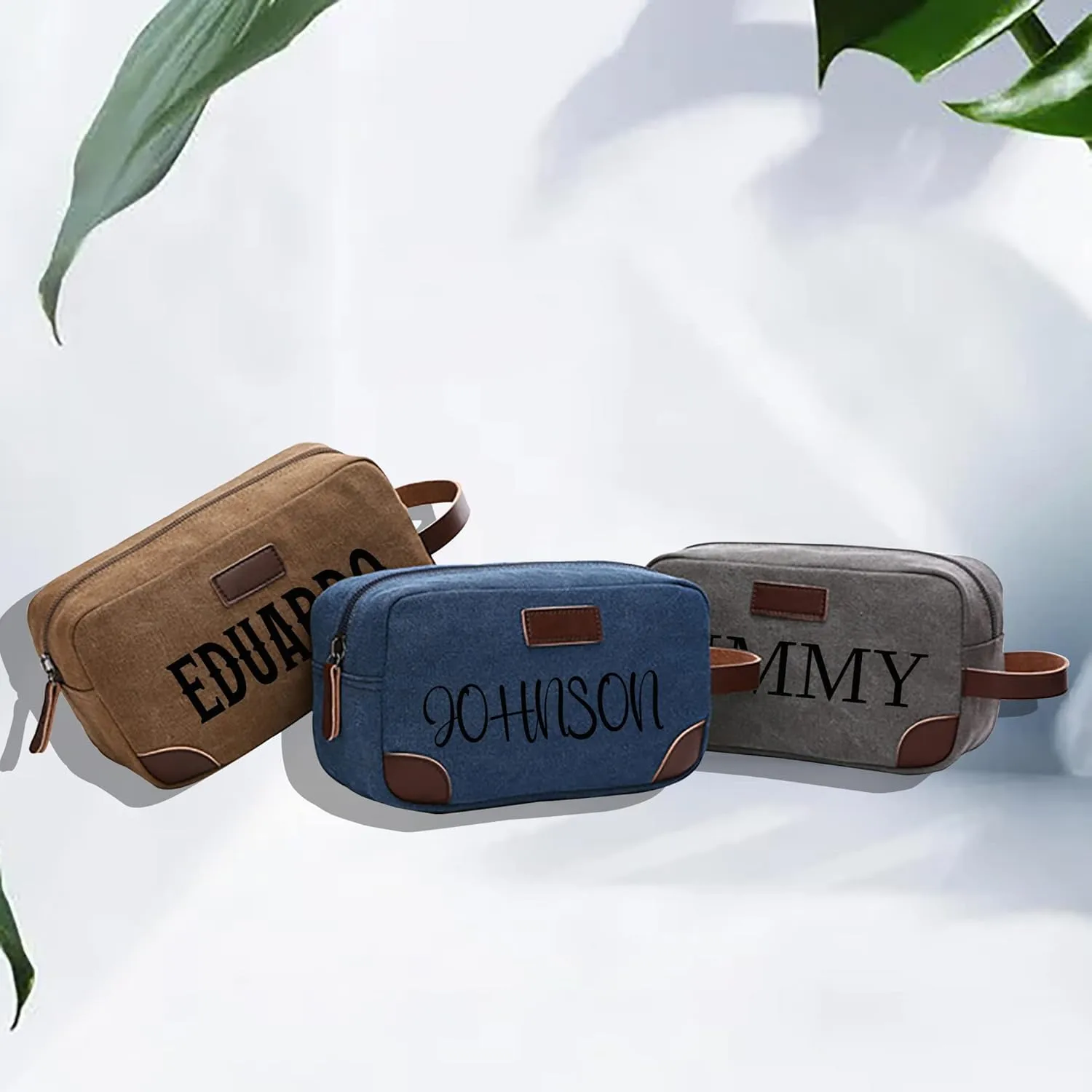 Personalized Toiletry Bag for Men Custom Embroidered Name Toiletry Bag Canvas Shower Bag Gift for Father Befriend
