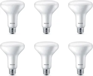 PHILIPS LED Dimmable, Warm Glow Effect BR30 Light Bulb - Pack of 6 - EyeComfort Flicker Free - 7.2W = 65W, 650 Lumen - Soft White (2700K) - E26 Base - Indoor - Title 20