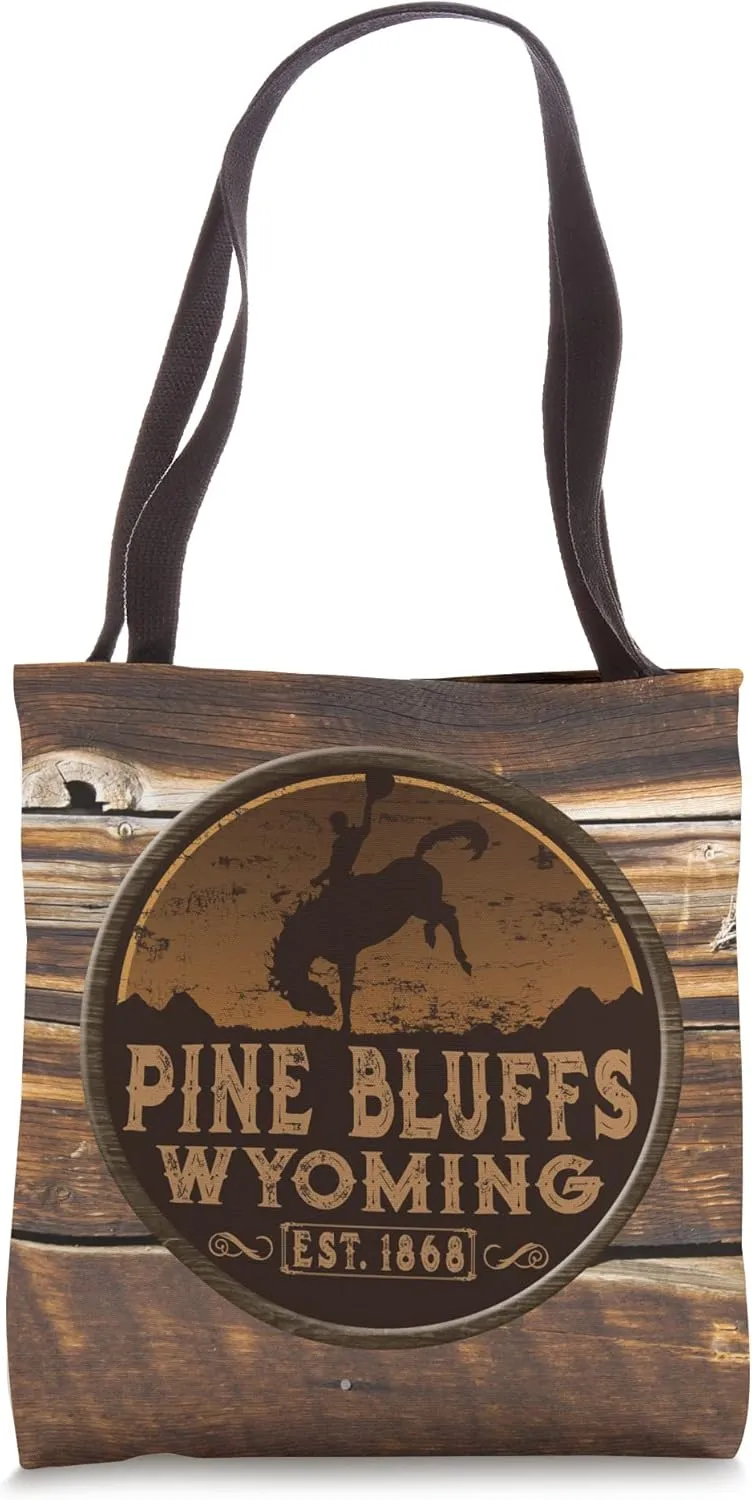 Pine Bluffs Wyoming WY Wild West Rodeo Cowboy Tote Bag