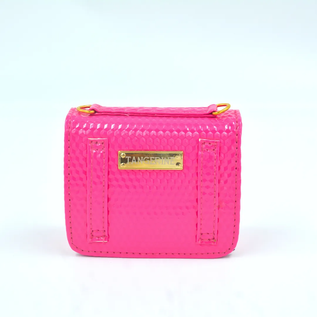 Pink Textured Monogram Bag