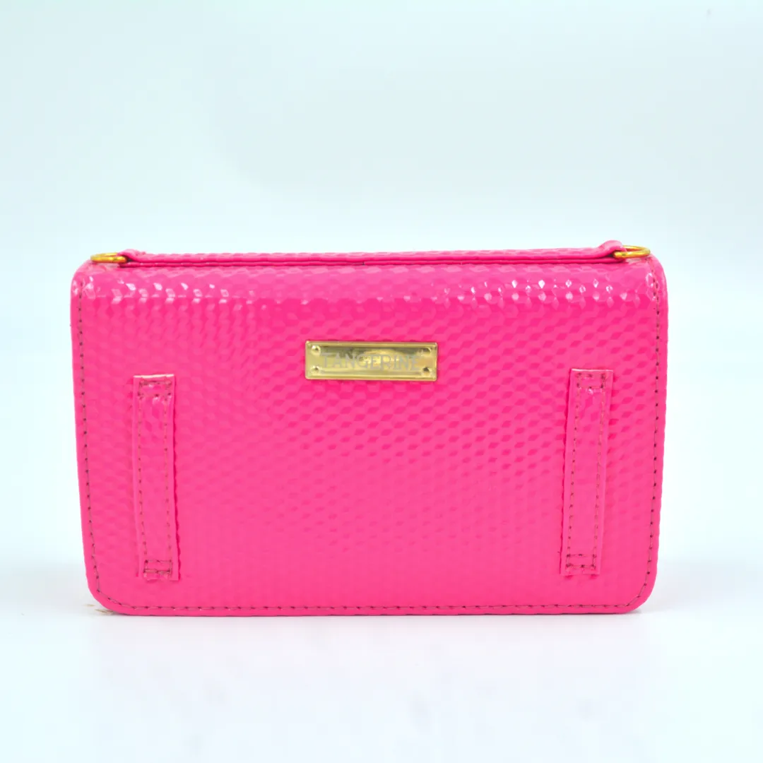 Pink Textured Monogram Bag