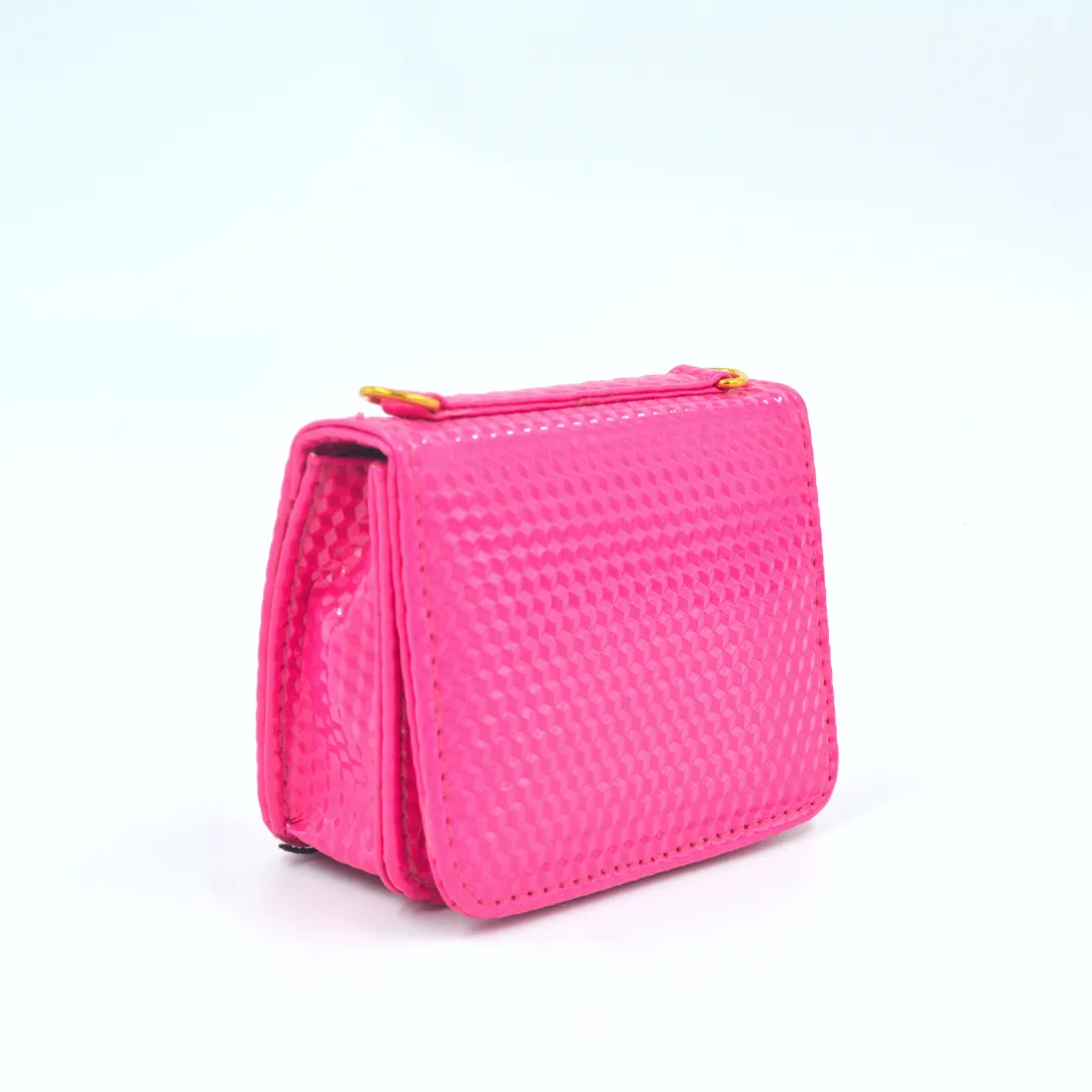 Pink Textured Monogram Bag
