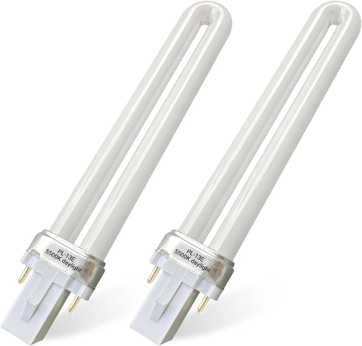 PL13-E-FFP 13W Type E Fluorescent Light Bulb Compatible with Electronic Ballast Bulb,Replace for Ottlite T1333E,5500K Bright Natural Daylight,G23 Base,2Pack