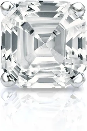Platinum 4-Prong Basket Asscher Cut Diamond SINGLE STUD Earring (1/4 cttw, H-I, I1-I2) screw back