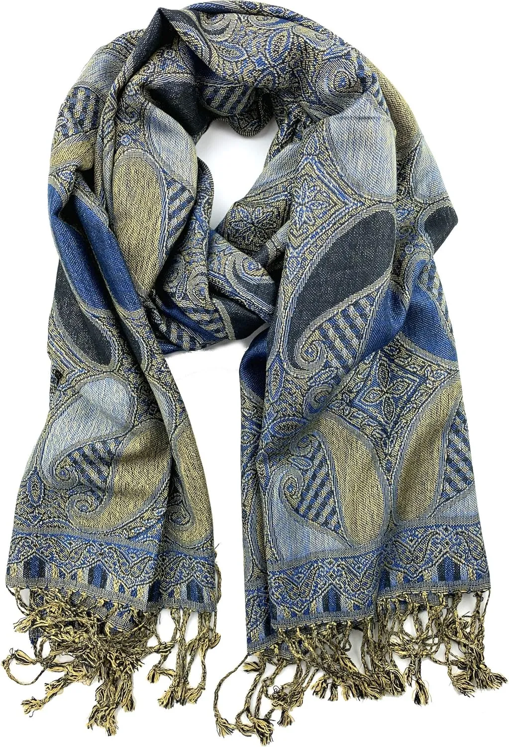 Plum Feathers Tapestry Ethnic Jacquard Paisley Pattern Pashmina Scarf