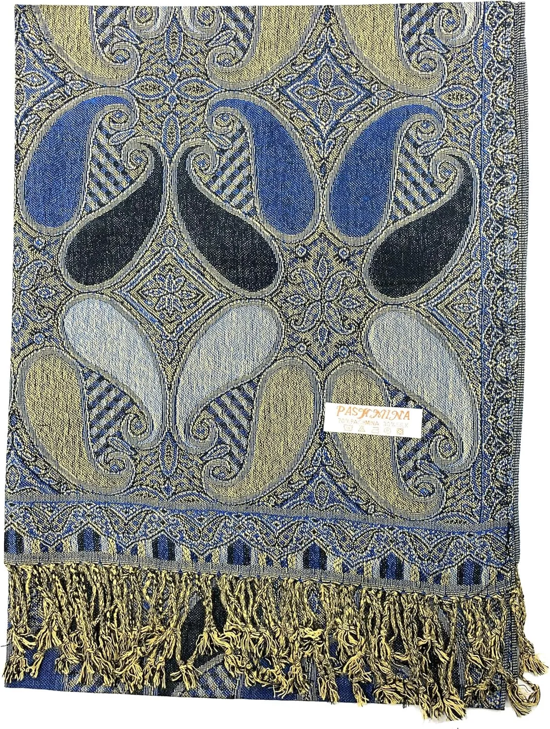 Plum Feathers Tapestry Ethnic Jacquard Paisley Pattern Pashmina Scarf
