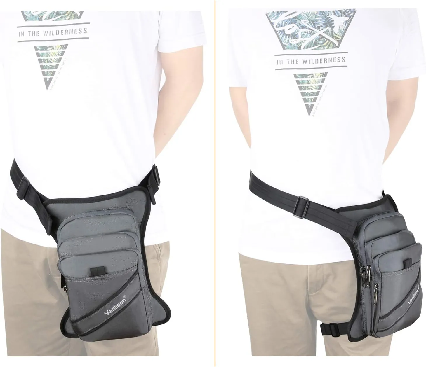 Polyester Leg Bag Thigh Pack Purse Tactical Fanny Leg Pouch Bag Motrocycle Bag Waterproof Gray