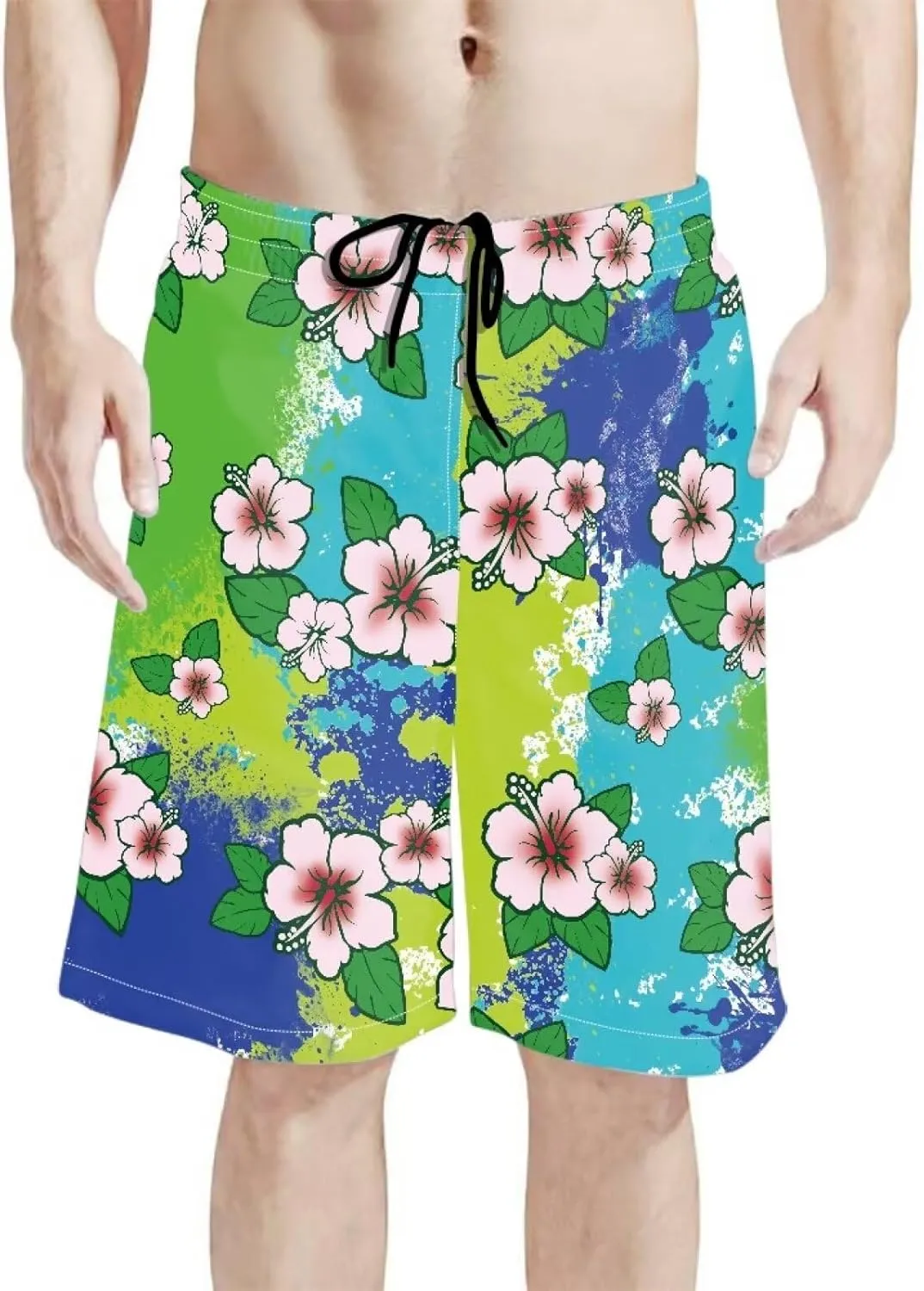 Polynesian Style Print Running Shorts for Men Gym Shorts Boho Clothes Polynesian Hibiscus Pattern Custom Beach Short