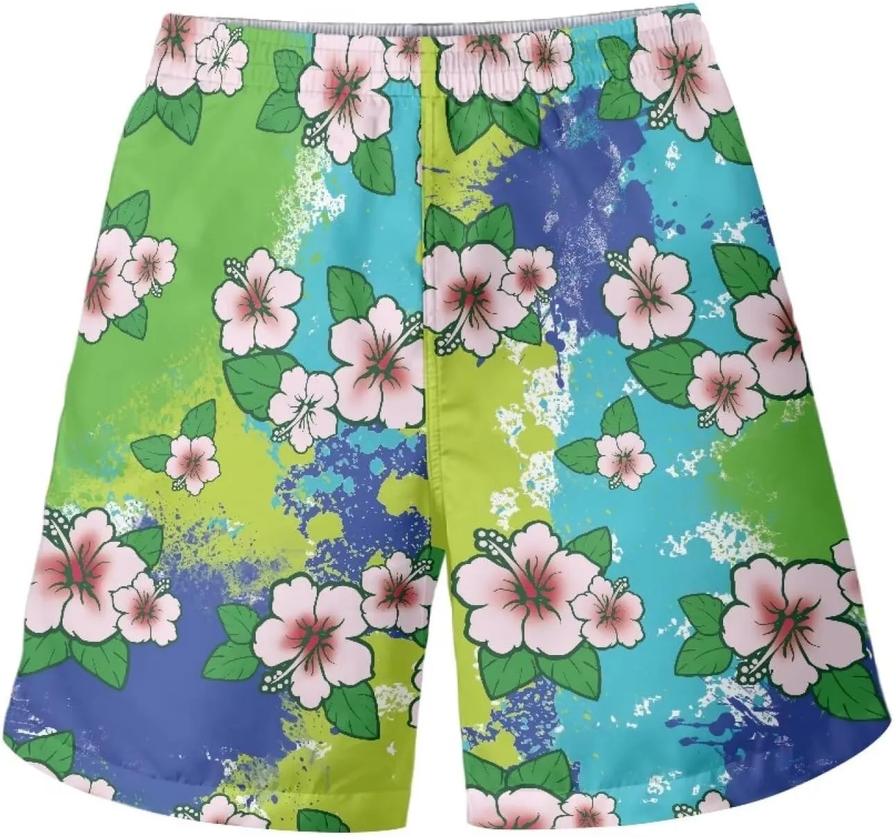 Polynesian Style Print Running Shorts for Men Gym Shorts Boho Clothes Polynesian Hibiscus Pattern Custom Beach Short