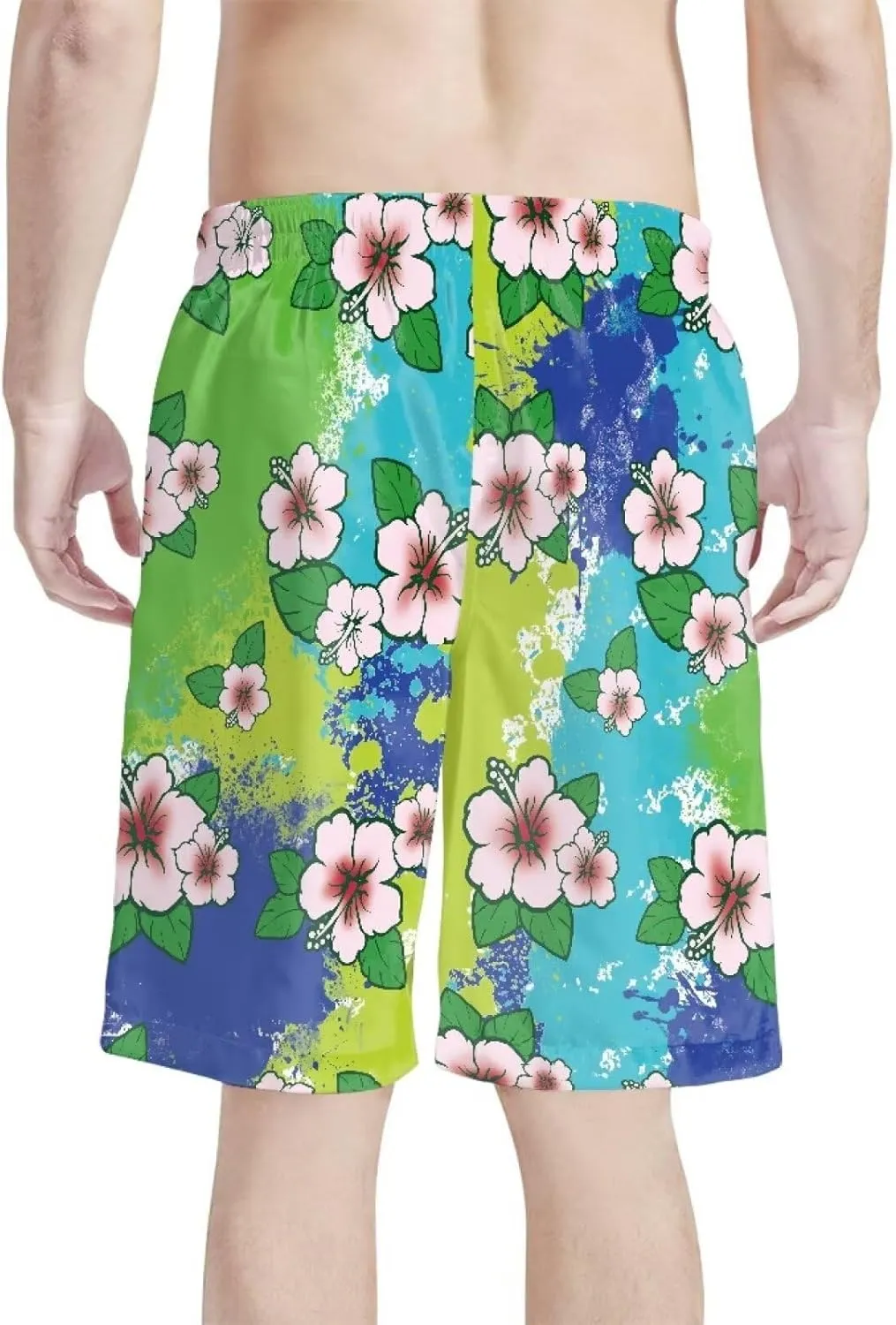 Polynesian Style Print Running Shorts for Men Gym Shorts Boho Clothes Polynesian Hibiscus Pattern Custom Beach Short