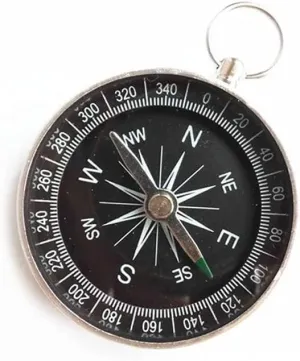 Portable Aluminum Lightweight Emergency Compass, Fluorescent Pointer, Outdoor Survival Navigation Tool with Keychain for Hiking & Camping