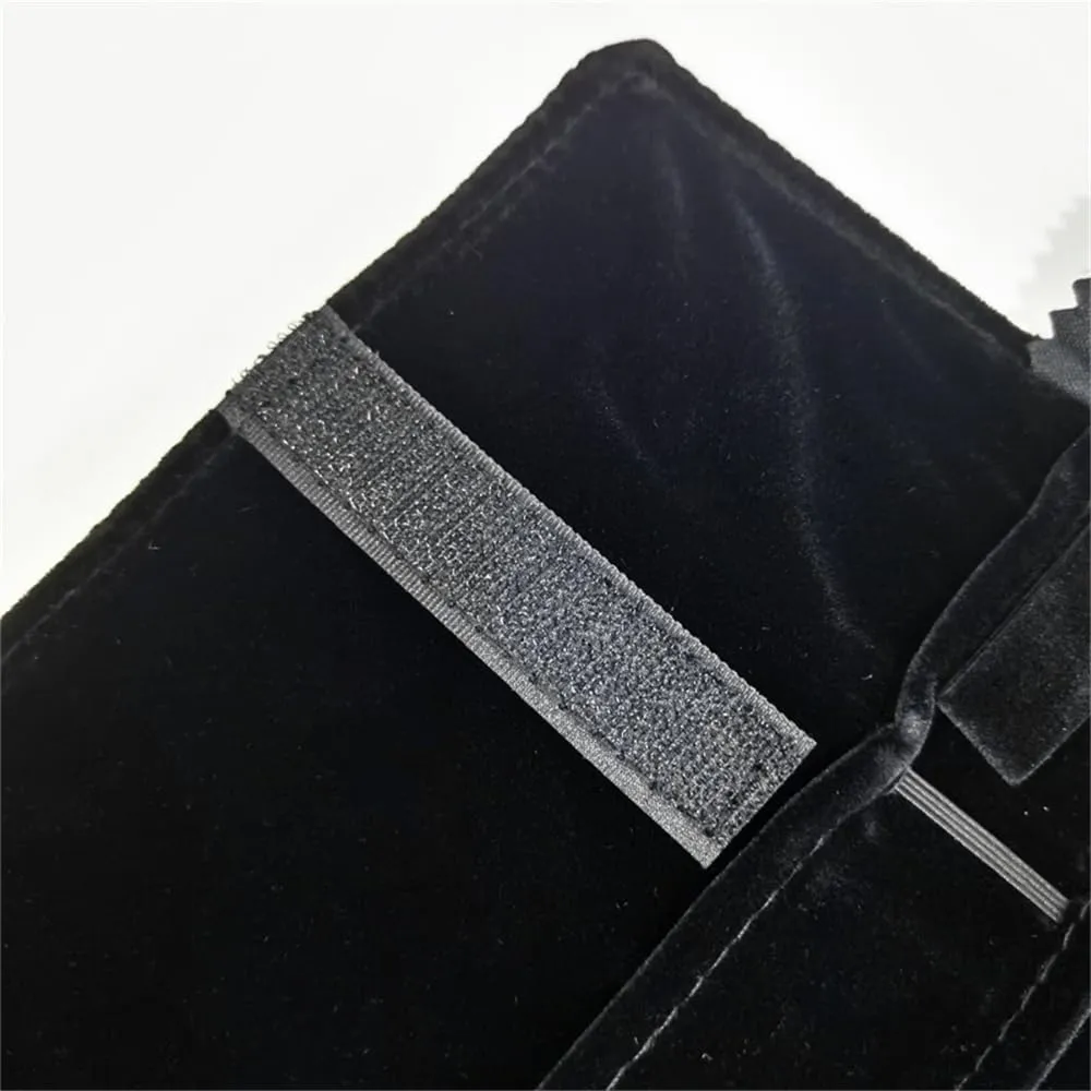 Portable Jewelry Roll Untangled Secure Necklace Travel Storage Bag Displays Holder 16 Chain (Gray PU and Black Velvet)