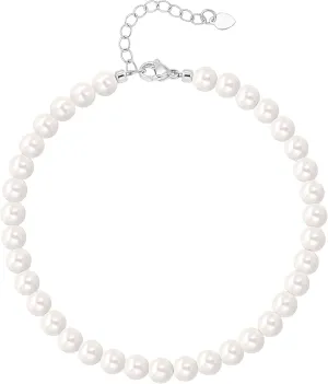 POTESSA Ankle Bracelets for Women Adjustable Boho Pearl Beads Natural Shell Anklet Handmade Beach Foot Jewelry