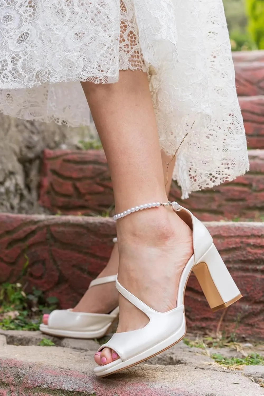 POTESSA Ankle Bracelets for Women Adjustable Boho Pearl Beads Natural Shell Anklet Handmade Beach Foot Jewelry