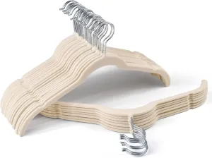 Premium Velvet Shirt Hangers 30 Pack, Non-Slip 360° Swivel Hook Slim Flocked Coat Hanger, Space Saving Felt Hanger for for Tank Top, Blouses, Strappy Dresses
