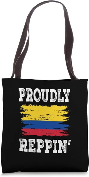 Proudly Reppin' - Columbian Flag - Distressed Tote Bag