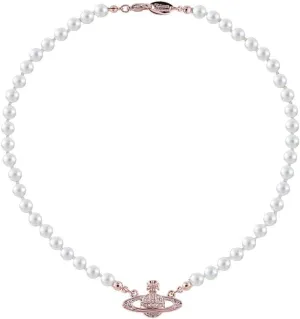 Punk Necklaces of Saturn for Women - Pearl Chain Crystal Quartz Saturn Pendant Necklace in Punk Style (Rose Gold White)