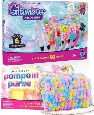 PURPLE LADYBUG DIY Glamour Headband   Kids DIY Pompom Bag