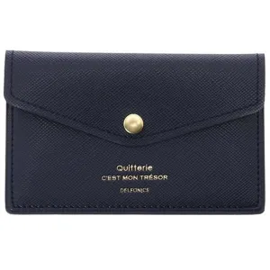Quitterie Card Case with Snap - Dark Blue