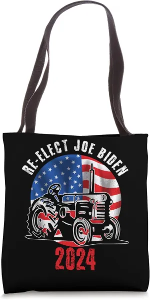 Re-Elect Joe Biden 2024 Democrats USA Flag Farmers For Biden Tote Bag