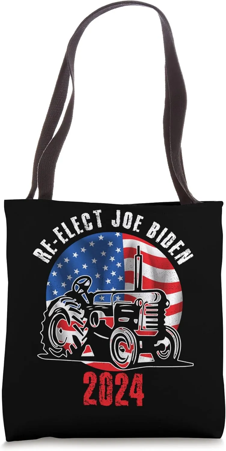 Re-Elect Joe Biden 2024 Democrats USA Flag Farmers For Biden Tote Bag