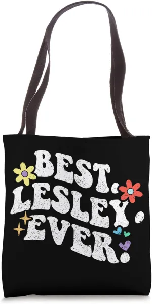 Retro Groovy Best LESLEY Ever First Name Mother's Day Girl Tote Bag