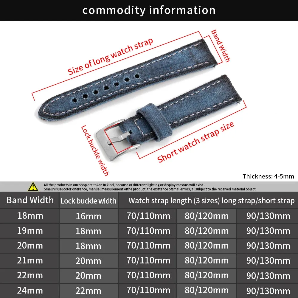 Retro Wet Wax Distressed Look Canvas Watch Strap | Quick Release