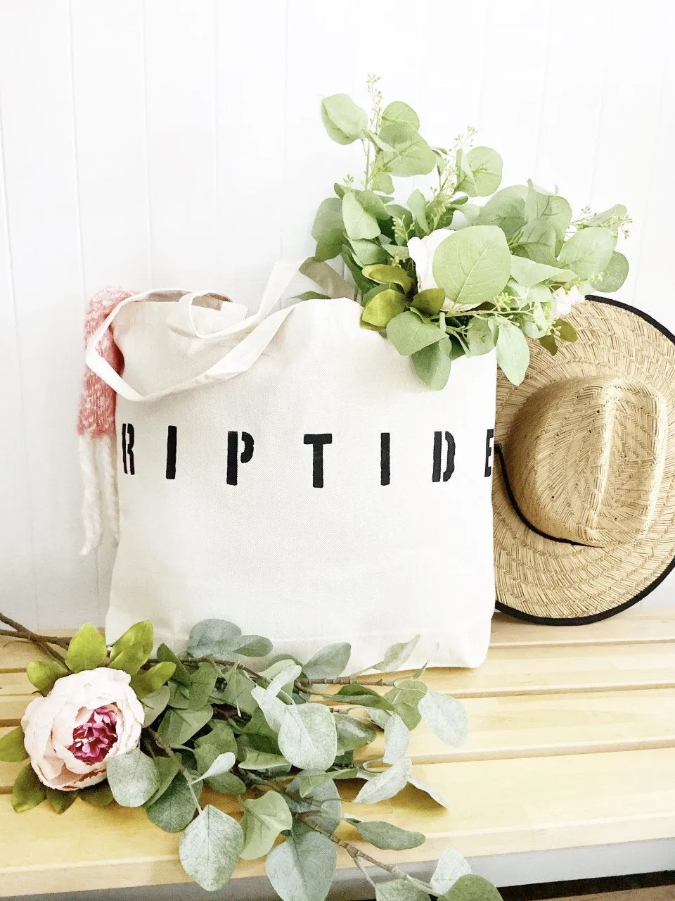 RIPTIDE over sized canvas tote