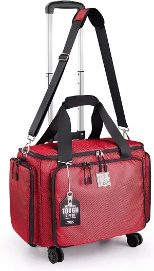Rolling Sewing Machine Bag with Universal wheels,Sewing Machine Carrying Case with YKK zipers, Compatible most Standard Brother, Singer, Bernina, Sewing Machines（red）