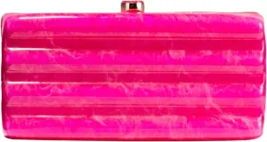 RomanticDesign Women Acrylic Evening Clutch Purse Glitter Marbling Handbag with Pearl Chain for Wedding Cocktail Party