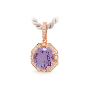 Rose Gold Amethyst and Diamond Pendant