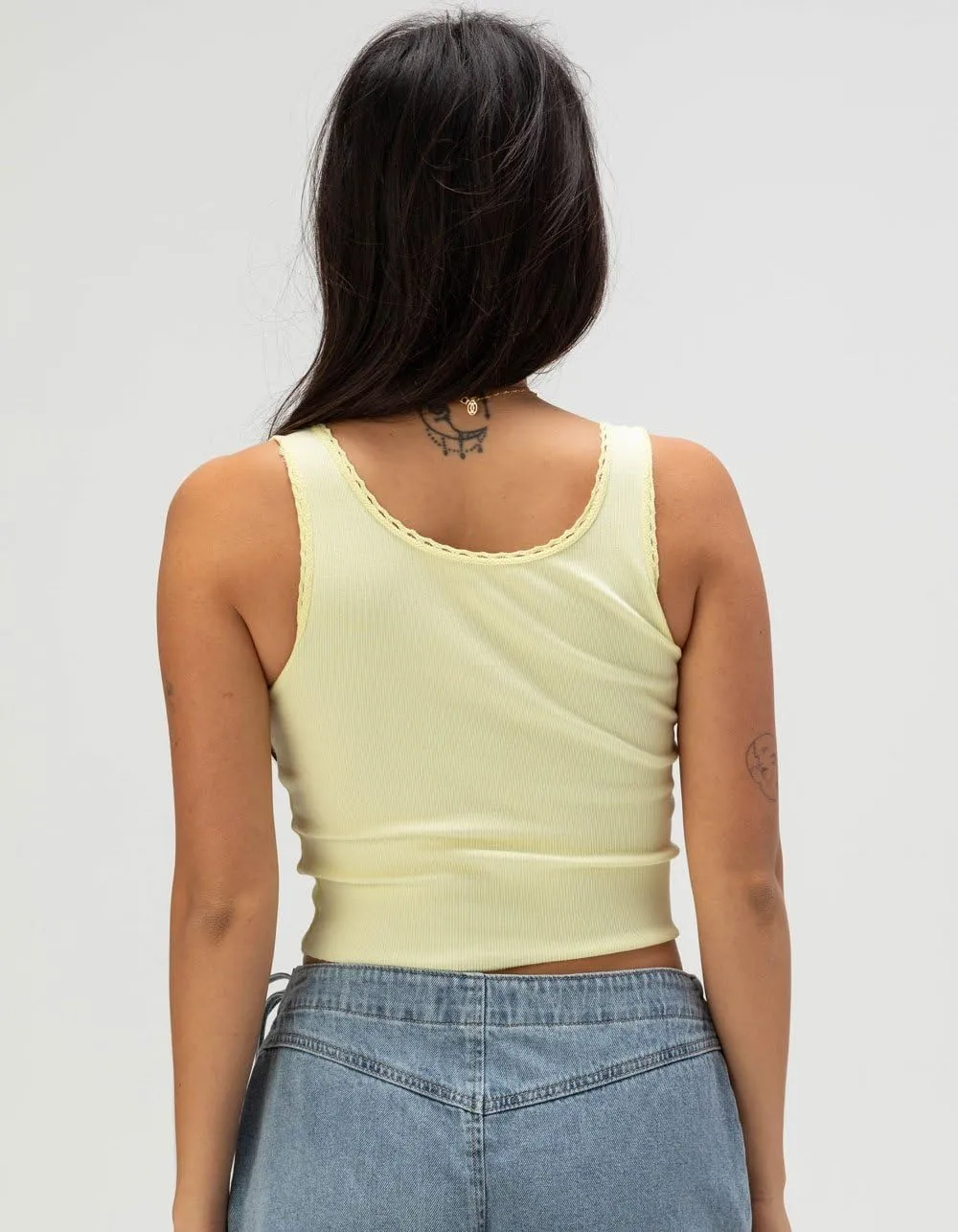 Rsq Womens Hibiscus Embroidered Tank Top