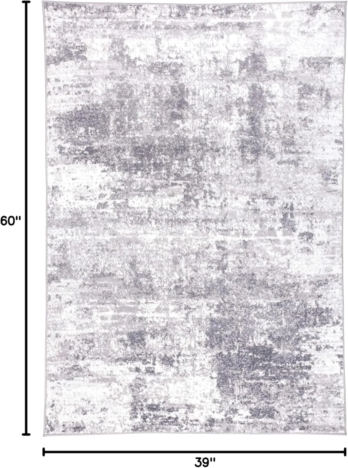 Rugshop Distressed Abstract Area Rug 3'3"x 5' Gray