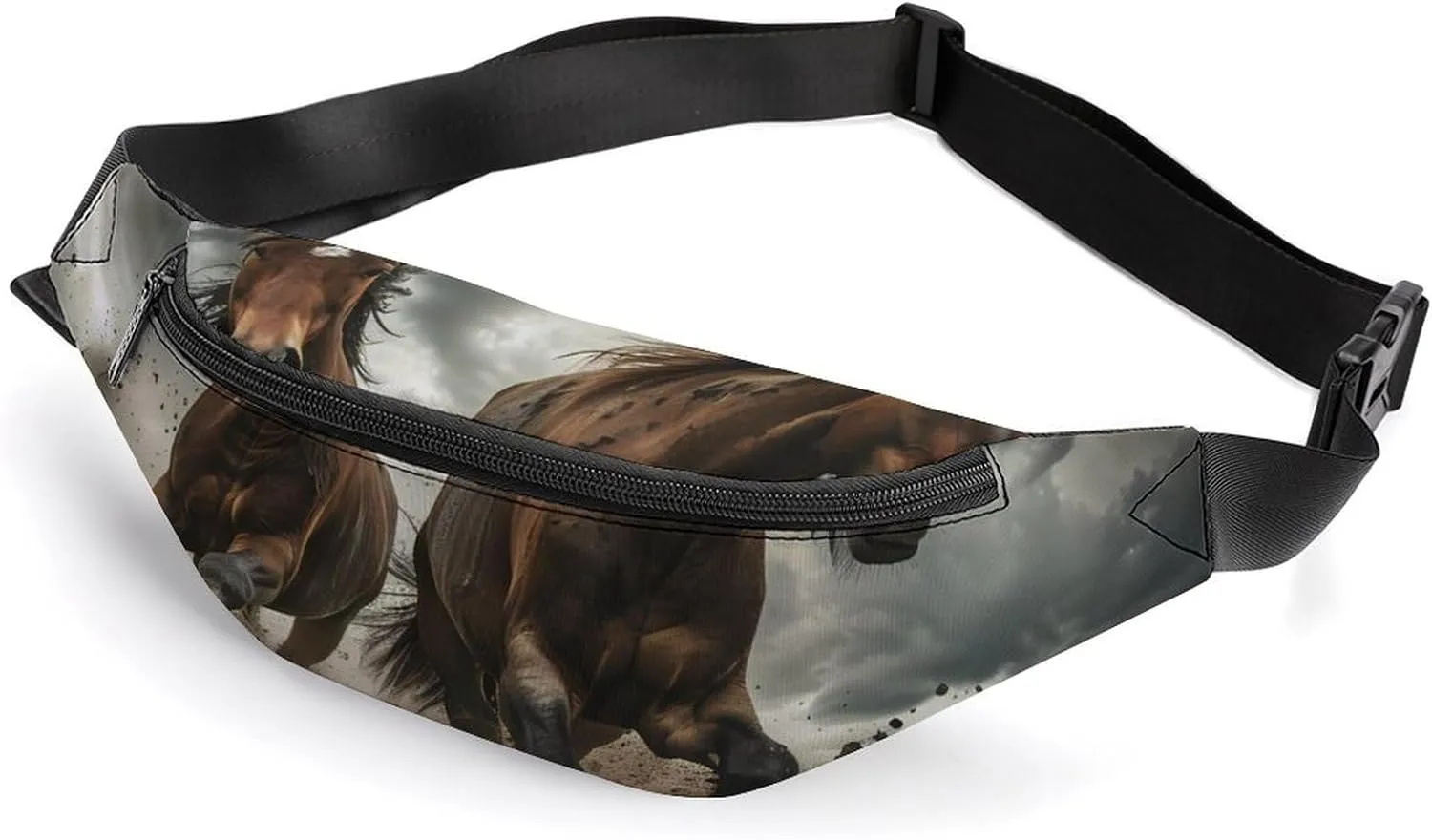 Running Wild Horses Crossbody Fanny Pack Waist Packs Adjustable Shoulder Bags Sling Bag for Hiking Running Cycling