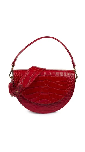 Saddle Croco Bag in Red