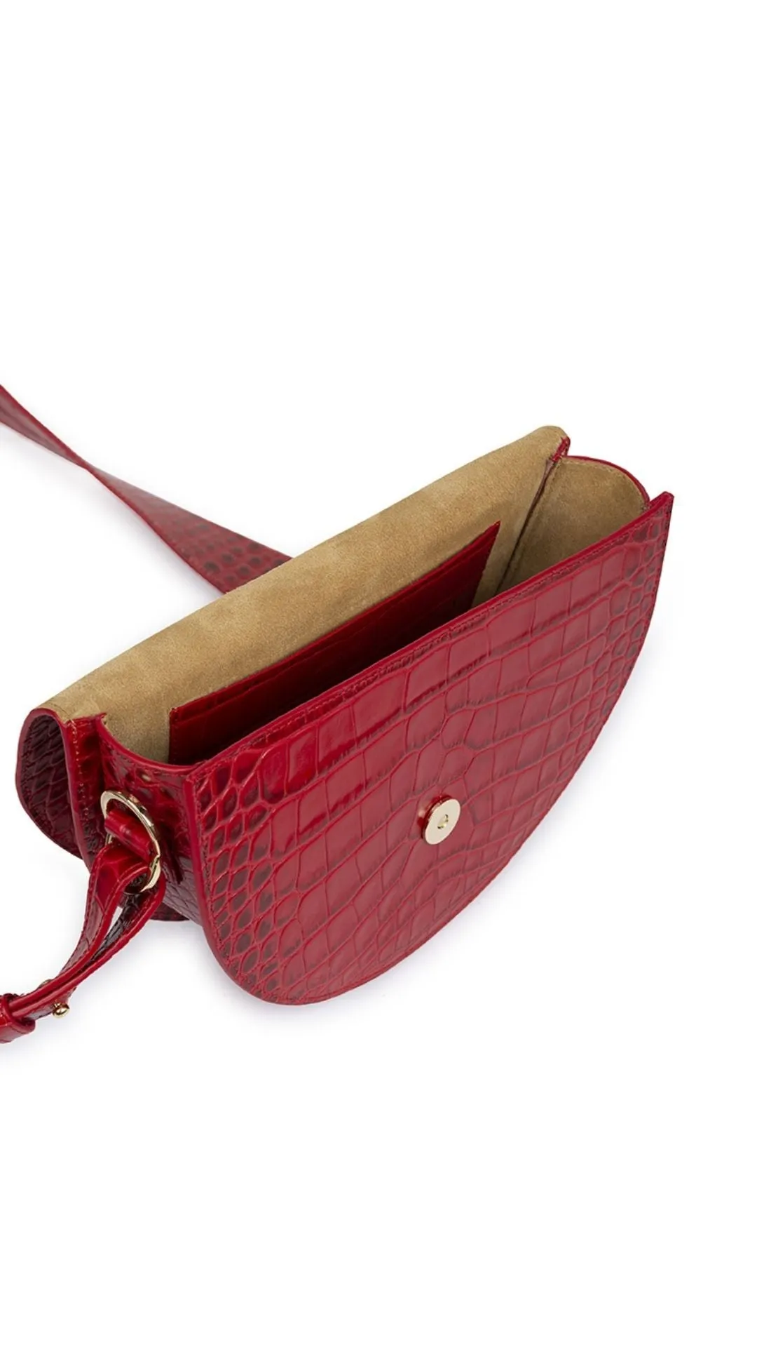 Saddle Croco Bag in Red