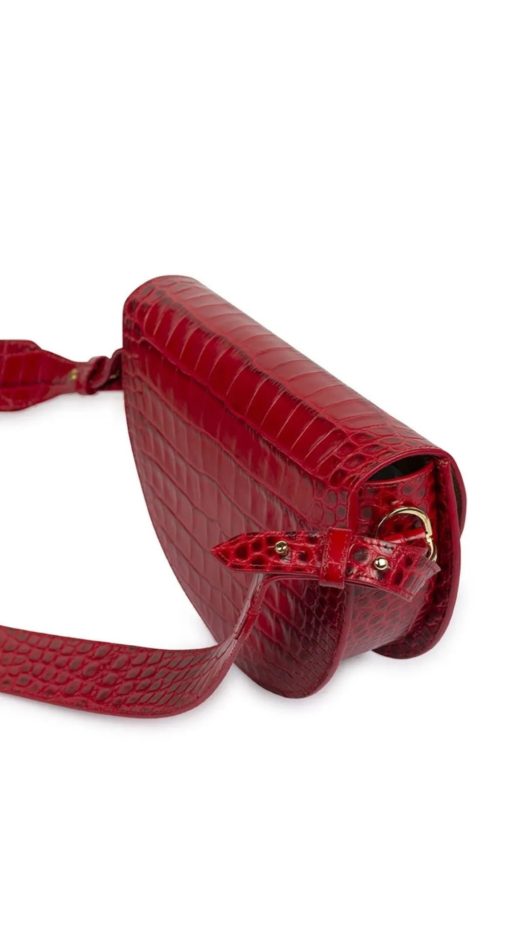 Saddle Croco Bag in Red