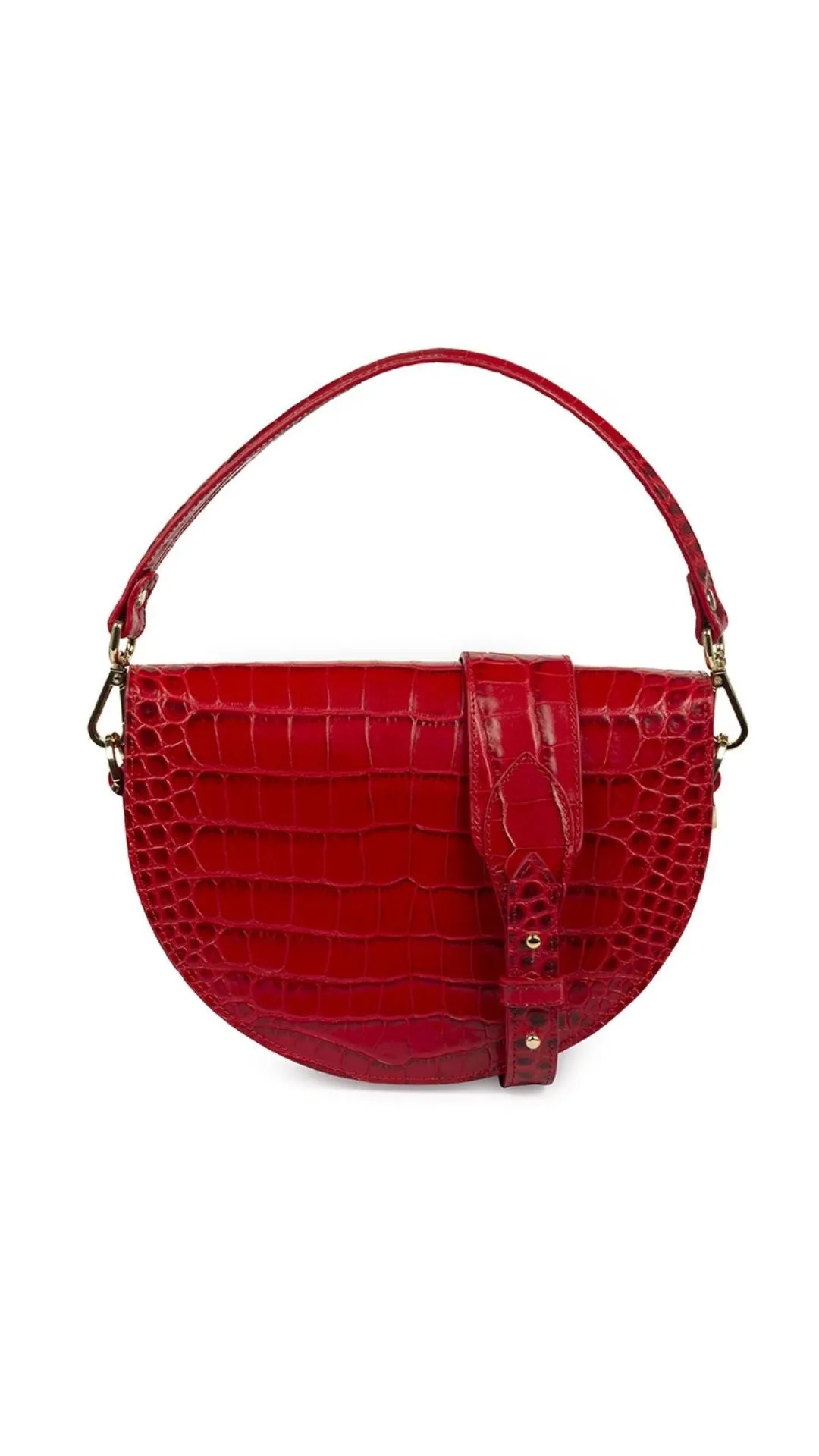 Saddle Croco Bag in Red