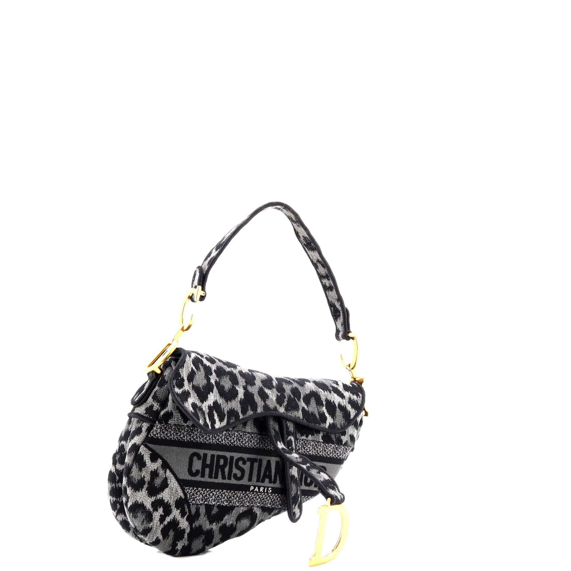 Saddle Handbag Mizza Embroidered Canvas Medium